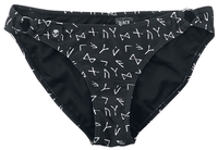 Black Premium by EMP - Bikinihose mit Runen- Print - Bikini Slip - Vrouwen - zwart
