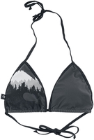 Black Premium by EMP - Bikinioberteil mit Wood Print - Bikini Top - Vrouwen - grijs