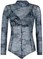 Black Premium by EMP - Black Semi-Transparent Body with Camouflage Pattern - Lichaam - Vrouwen - zwart