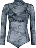 Black Premium by EMP - Black Semi-Transparent Body with Camouflage Pattern - Lichaam - Vrouwen - zwart