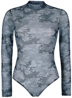 Black Premium by EMP - Black Semi-Transparent Body with Camouflage Pattern - Lichaam - Vrouwen - zwart
