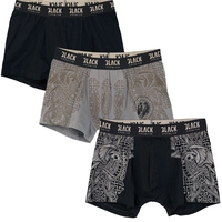 Black Premium by EMP - Black/Grey Boxershorts Set with Celtic-Style Prints - Boxers - Mannen - grijs