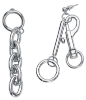 Black Premium by EMP - Carabiner Chain - Oorbel - Vrouwen - zilverkleurig