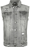 Black Premium by EMP - Destroyed Washed Denim Vest - Vest - Mannen - grijs
