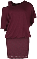 Black Premium by EMP - Dunkelrotes Layer-Look Kleid - Korte jurk - Vrouwen - donkerrood