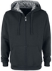 Black Premium by EMP - Hoody Jacket mit Runen- Print Kapuze - Vest met capuchon - Mannen - zwart grijs