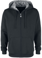 Black Premium by EMP - Hoody Jacket mit Runen- Print Kapuze - Vest met capuchon - Mannen - zwart grijs