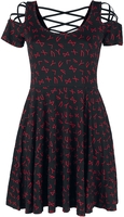 Black Premium by EMP - Kleid mit Schnürung und Runen - Korte jurk - Vrouwen - zwart