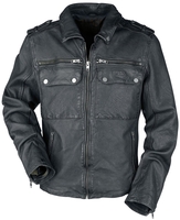 Black Premium by EMP - Leren jas met voering met runenprint - Lederen jas - Mannen - zwart
