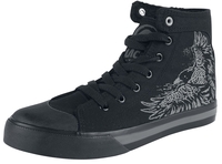 Black Premium by EMP - Lined Sneakers with Raven Print - Sneakers high - Unisex - zwart
