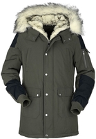 Black Premium by EMP - Nonchalante winterjas met imitatiebont - Winterjas - Mannen - olijf