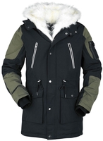Black Premium by EMP - Nonchalante winterjas met imitatiebont - Winterjas - Mannen - zwart olijf
