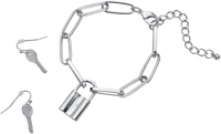 Black Premium by EMP - Padlock - Armband Set - Vrouwen - zilverkleurig