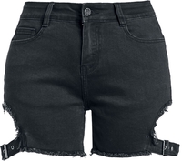 Black Premium by EMP - Shorts mit Cut-Outs und Schnallen - Korte broek - Vrouwen - zwart