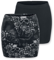 Black Premium by EMP - The Double Life - Korte rok - Vrouwen - zwart grijs