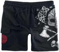 Black Premium by EMP - Zwemshort met Viking-print - Zwembroek - Mannen - zwart