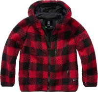 Brandit - Kids Teddyfleecejacket - Jas - Unisex - rood zwart