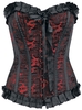 Burleska - Lily Hook Red Dragon - Corsage - Vrouwen - zwart rood