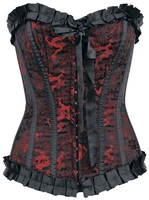 Burleska - Lily Hook Red Dragon - Corsage - Vrouwen - zwart rood