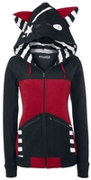 Bye Bye Kitty - Star Kitty - Vest met capuchon - Vrouwen - zwart rood