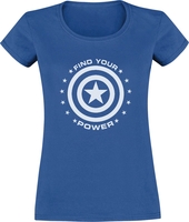 Captain America - Captain Power - T-shirt - Vrouwen - blauw