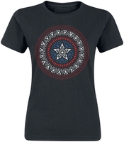 Captain America - Ornamental Shield - T-shirt - Vrouwen - zwart