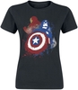 Captain America - Painted - T-shirt - Vrouwen - zwart