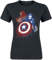Captain America - Painted - T-shirt - Vrouwen - zwart