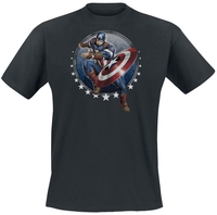 Captain America - Throw Shield - T-shirt - Mannen - zwart