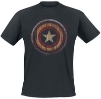 Captain America - Wooden Shield - T-shirt - Mannen - zwart
