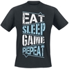 Eat Sleep Game Repeat - Eat Sleep Game Repeat - T-shirt - Mannen - zwart