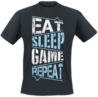 Eat Sleep Game Repeat - Eat Sleep Game Repeat - T-shirt - Mannen - zwart