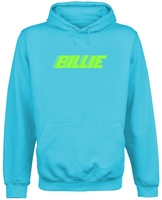 Eilish,  Billie - Distorted Photo Racer Logo - Trui met capuchon - Mannen - azuurblauw
