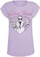 Elton John - Heart - T-shirt - Vrouwen - lila