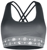 EMP Special Collection - Sport and Yoga - Grey Bralette with Print and Crossed Straps at the Back - Bustier - Vrouwen - zwart grijs