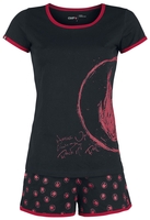 EMP Stage Collection - Schwarzer kurzer Pyjama mit Rockhand-Print - Pyjama - Vrouwen - zwart