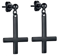 etNox - Black Cross - Oorbellenset - Vrouwen - zwart