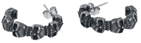etNox - Black Skulls - Oorbellenset - Vrouwen - zilverkleurig