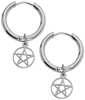 etNox - Creole Pentagramm - Oorbel - Vrouwen - zilverkleurig