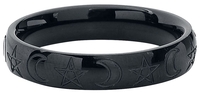 etNox - Mond und Pentagramm - Ring - Unisex - zwart