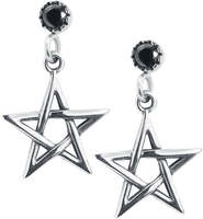 etNox - Ohrstecker Pentagramm - Oorbellenset - Vrouwen - zilverkleurig