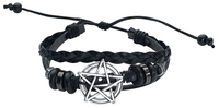 etNox - Pentagramm - Lederen armband - Unisex - zwart