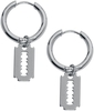 etNox - Razor Blade Hoop oorbellen - Oorbel - Vrouwen - zilverkleurig