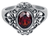 etNox - Red Victorian Goth - Ring - Vrouwen - zilverkleurig