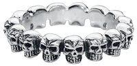 etNox - Skull - Ring - Vrouwen - zilverkleurig