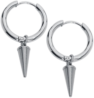 etNox - Spike Hoop oorbellen - Oorbel - Vrouwen - zilverkleurig