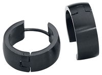 etNox - Stainless Steel Creoles - Oorbel - Unisex - zwart