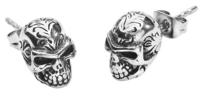 etNox - Tattoo Skull - Oorbellenset - Unisex - zilverkleurig