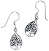 etNox - Tree Of Life - Oorbel - Vrouwen - zilverkleurig