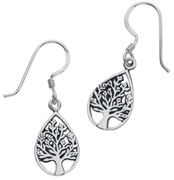 etNox - Tree Of Life - Oorbel - Vrouwen - zilverkleurig